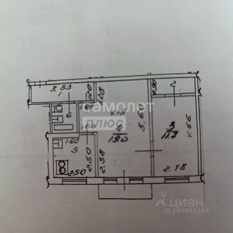 2-к кв. Липецкая область, Липецк ул. Плеханова, 34 (44.0 м) - Фото 2