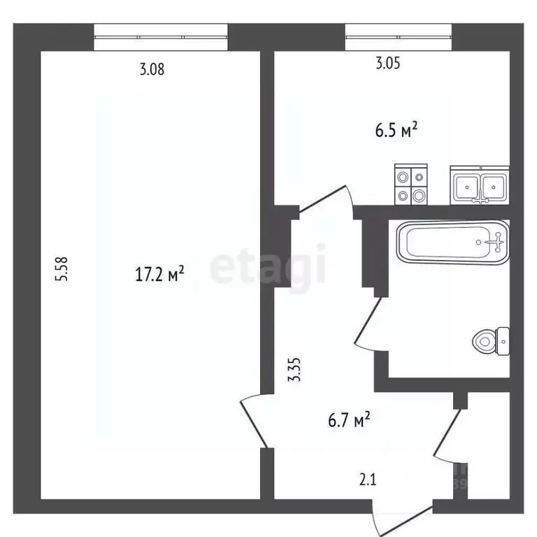 1-к кв. Камчатский край, Петропавловск-Камчатский Звездная ул., 11 ... - Фото 2