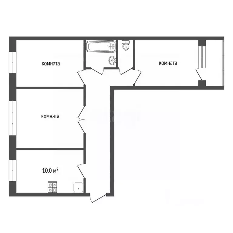 3-к кв. Тамбовская область, Тамбов ул. Чичерина, 34 (63.8 м) - Фото 2