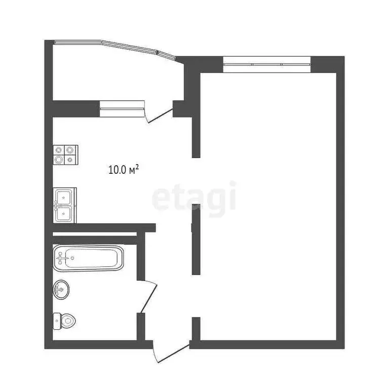 1-комнатная квартира: Тюмень, улица Александра Митинского, 4 (41 м) - Фото 1