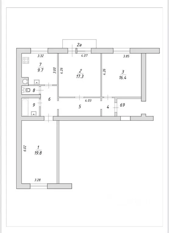 3-к кв. Москва ул. Правды, 6/34 (81.0 м) - Фото 2