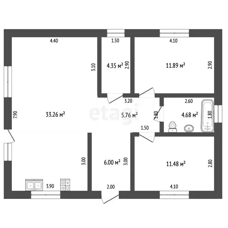 Дом в Яркое Поле, улица Новосёлов, 17А (85.6 м) - Фото 1