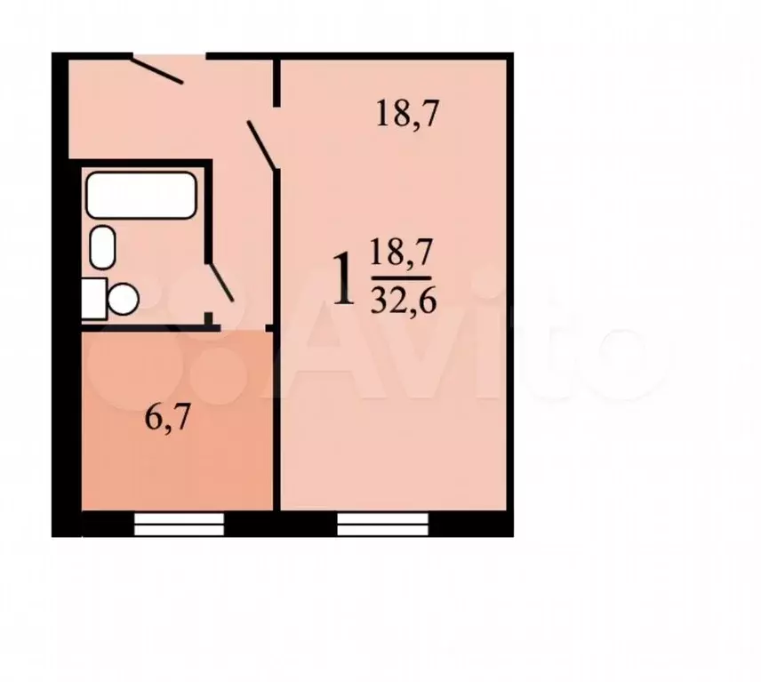 1-к. квартира, 32,4 м, 5/9 эт. - Фото 0