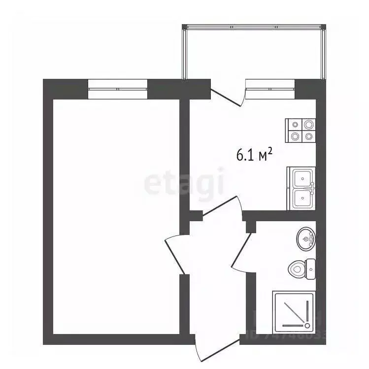 1-к кв. Крым, Евпатория ул. Чапаева, 28Л (34.1 м) - Фото 2