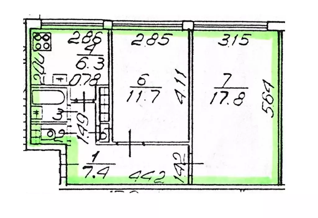 2-к кв. Санкт-Петербург просп. Ветеранов, 1К1 (46.6 м) - Фото 1