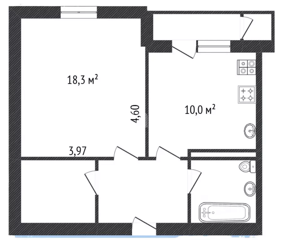 1-к кв. Ярославская область, Ярославль Суздальское ш., 52 (41.7 м) - Фото 1