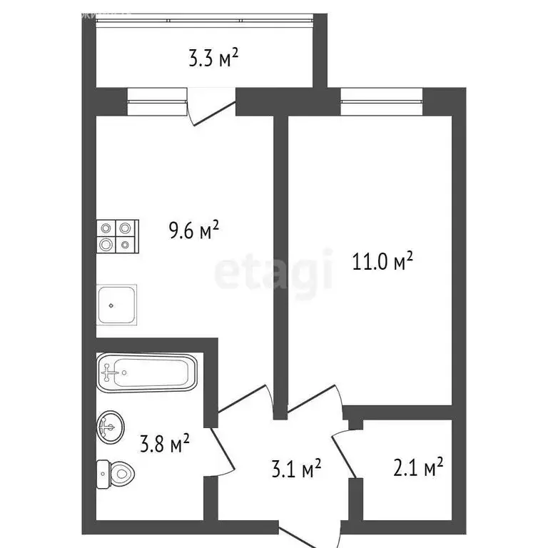 1-комнатная квартира: Кемерово, бульвар Строителей, 65 (38.8 м) - Фото 1