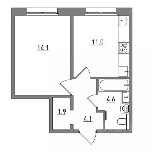 1-к кв. Кировская область, Киров ул. Чистопрудненская, 13А (35.7 м) - Фото 1