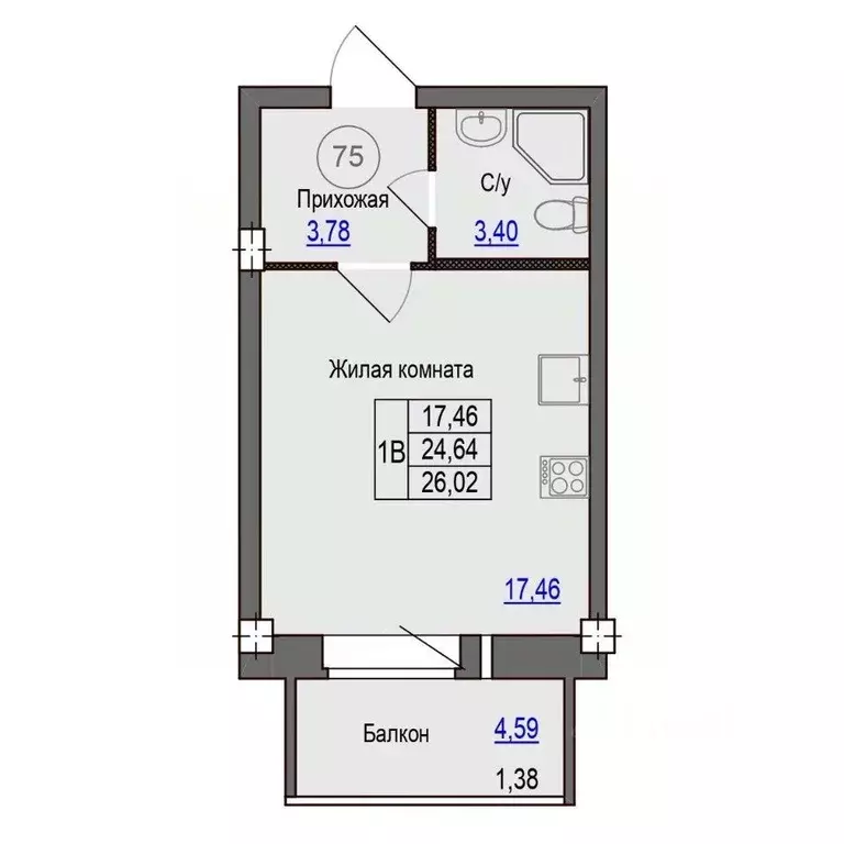 1-к кв. Псковская область, Псковский район, Завеличенская волость, д. ... - Фото 1