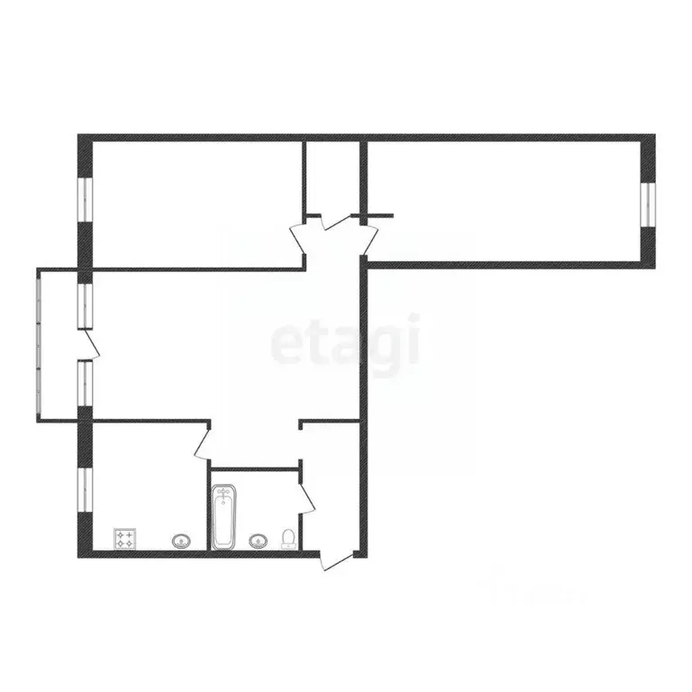 3-к кв. Курганская область, Курган ул. Войкова, 24 (58.3 м) - Фото 2