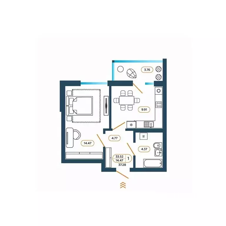 1-к кв. Ростовская область, Батайск ул. Родная, 1 (37.9 м) - Фото 0