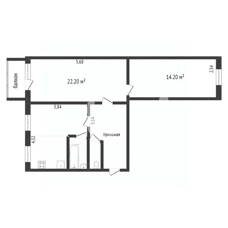 2-к кв. Тюменская область, Тюмень Тарманы мкр, ул. Малышева, 2 (59.9 ... - Фото 2