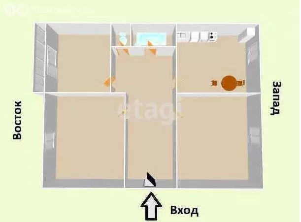 3-комнатная квартира: Южно-Сахалинск, Байкальская улица, 16 (63.2 м) - Фото 1