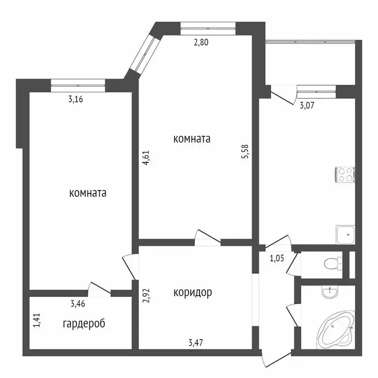 2-комнатная квартира: Тюмень, улица 30 лет Победы, 14 (75.5 м) - Фото 1