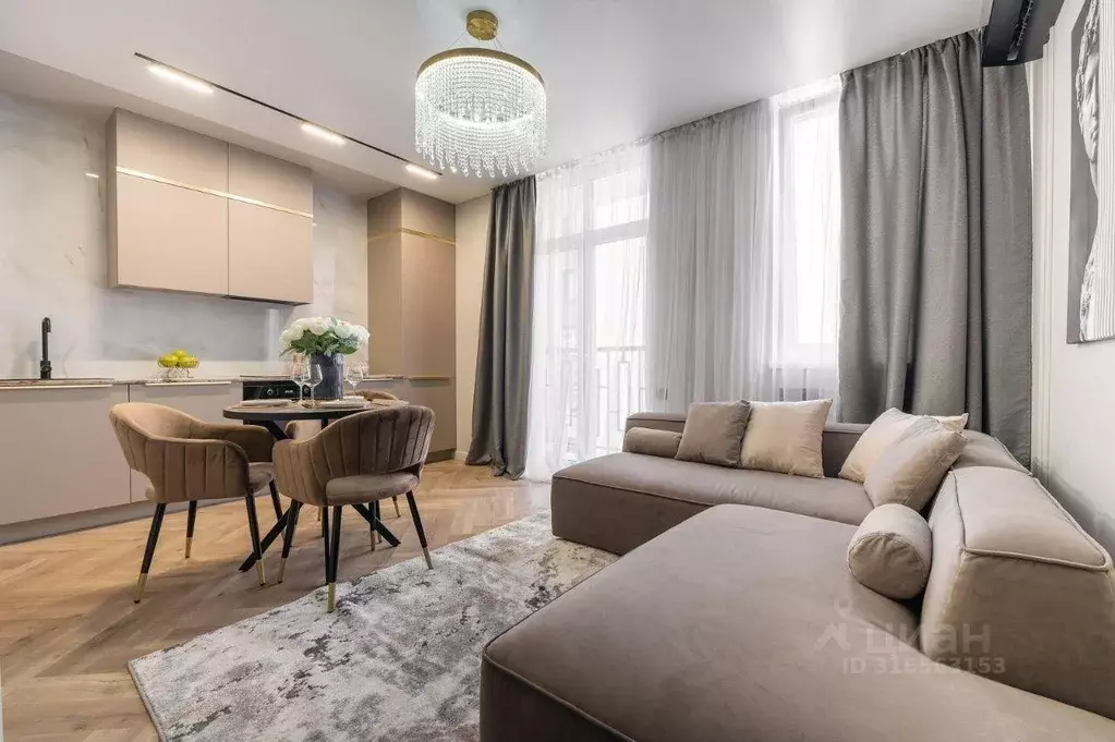 Квартира, 1 комната, 45.2 м - Фото 0