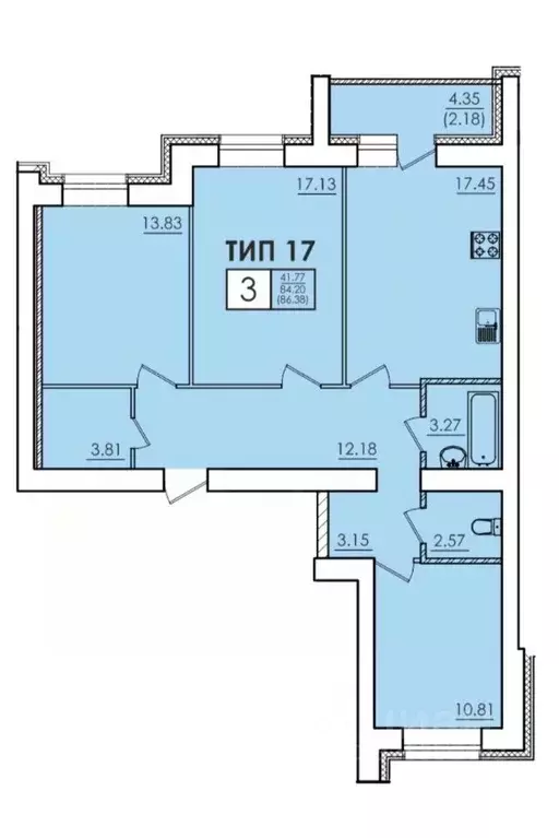 3-к кв. Коми, Сыктывкар Колхозная ул., 16 (84.0 м) - Фото 1