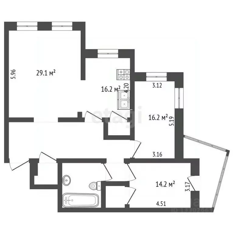 3-к кв. Ханты-Мансийский АО, Сургут просп. Ленина, 23 (107.4 м) - Фото 2