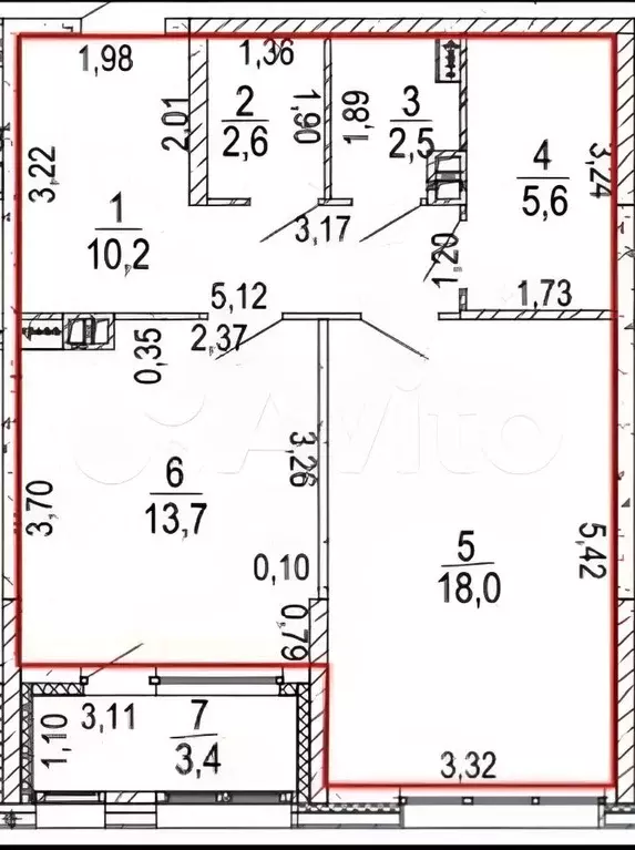 1-к кв. Воронежская область, Воронеж Московский просп., 132 (54.0 м) - Фото 1