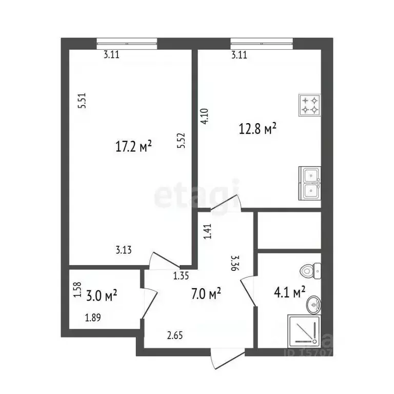1-к кв. Санкт-Петербург Ленинский просп., 51 (44.1 м) - Фото 2