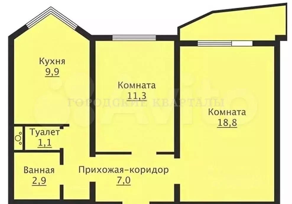 2-к. квартира, 51,8 м, 8/17 эт. - Фото 0