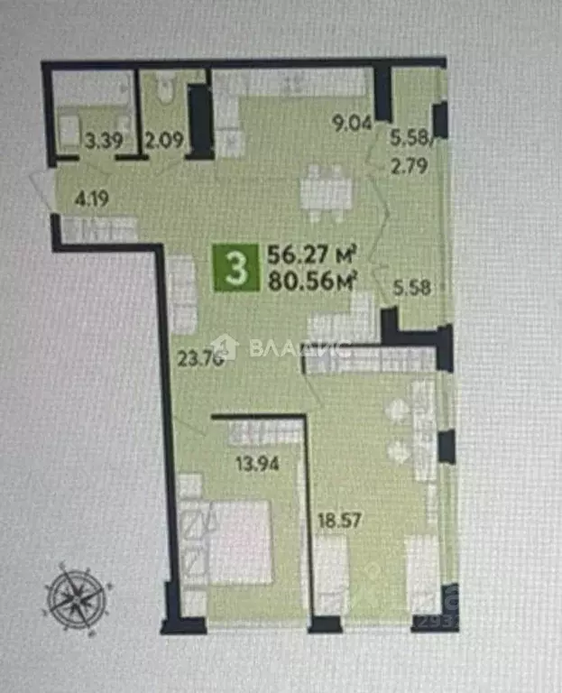 3-к кв. Пензенская область, Пенза ул. Глазунова, 10 (80.56 м) - Фото 2