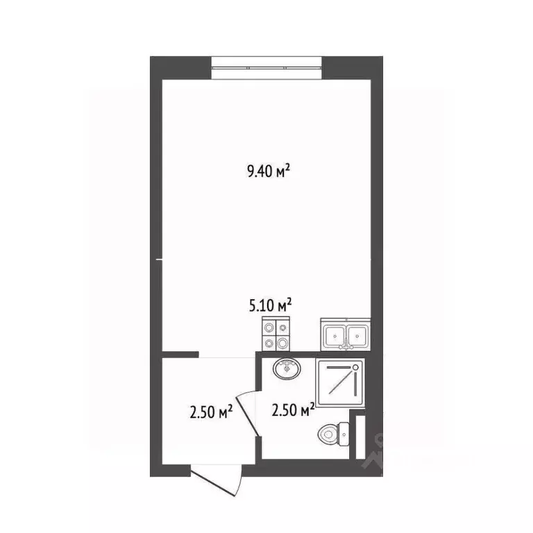 Студия Москва ул. Трехполье, 6к1 (19.5 м) - Фото 2