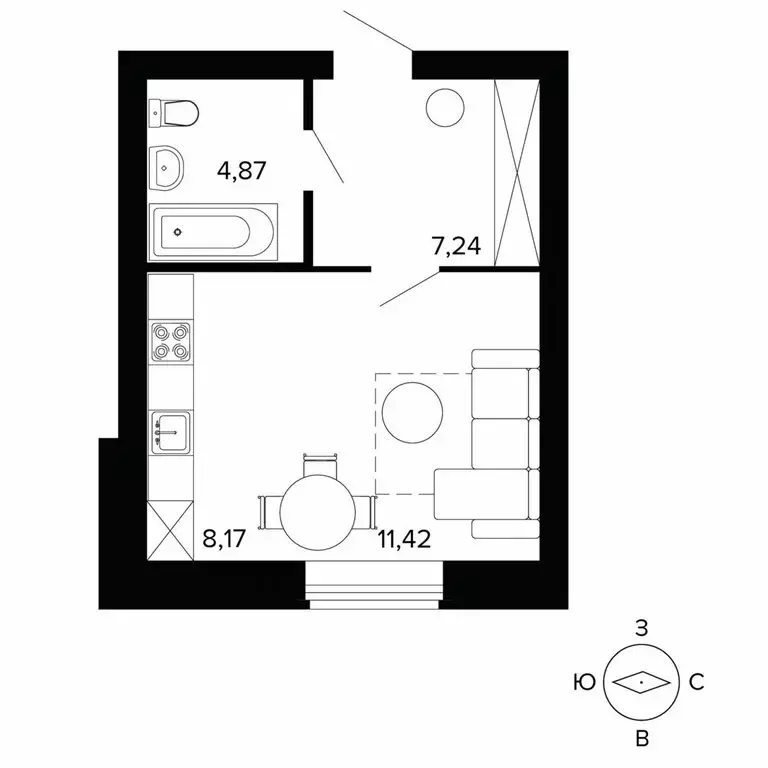 1-комнатная квартира: Берёзовский, улица Победы, 5Б (31.6 м) - Фото 0