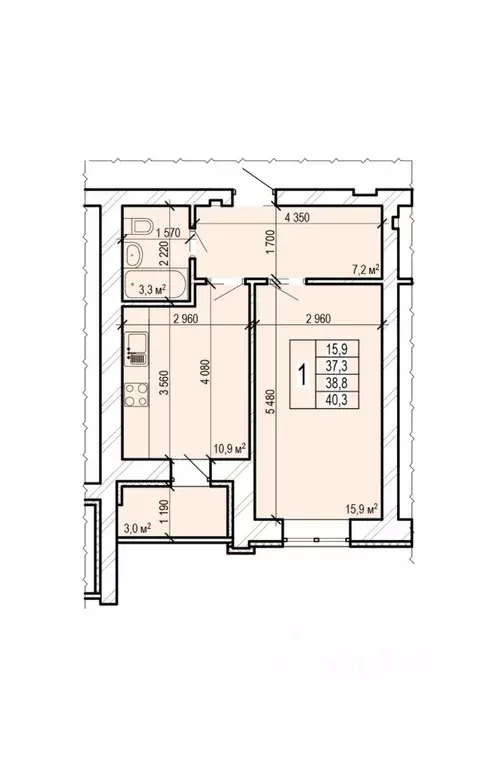 1-к кв. Саратовская область, Энгельс Новобазарная ул., 4 (40.3 м) - Фото 1