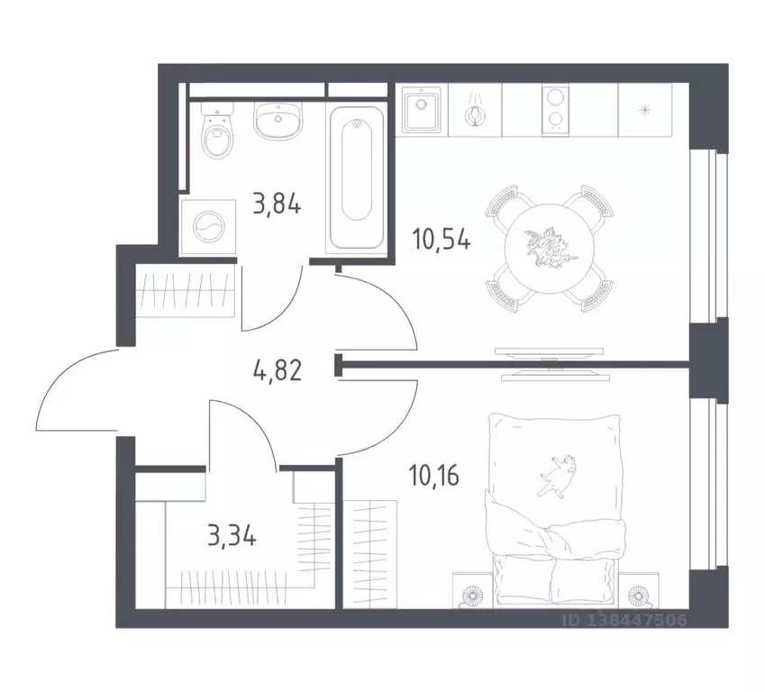 1-к кв. Московская область, Ленинский городской округ, д. Калиновка ... - Фото 1