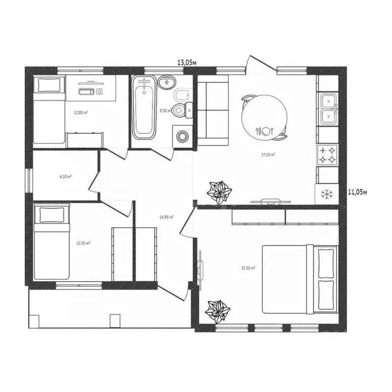 Дом в Брянская область, Брянский район, Нетьинское с/пос, д. Глаженка ... - Фото 2
