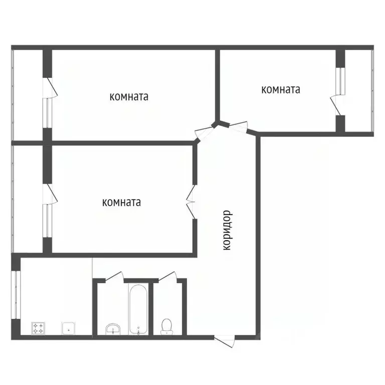 3-к кв. Воронежская область, Воронеж Южно-Моравская ул., 40 (56.0 м) - Фото 2