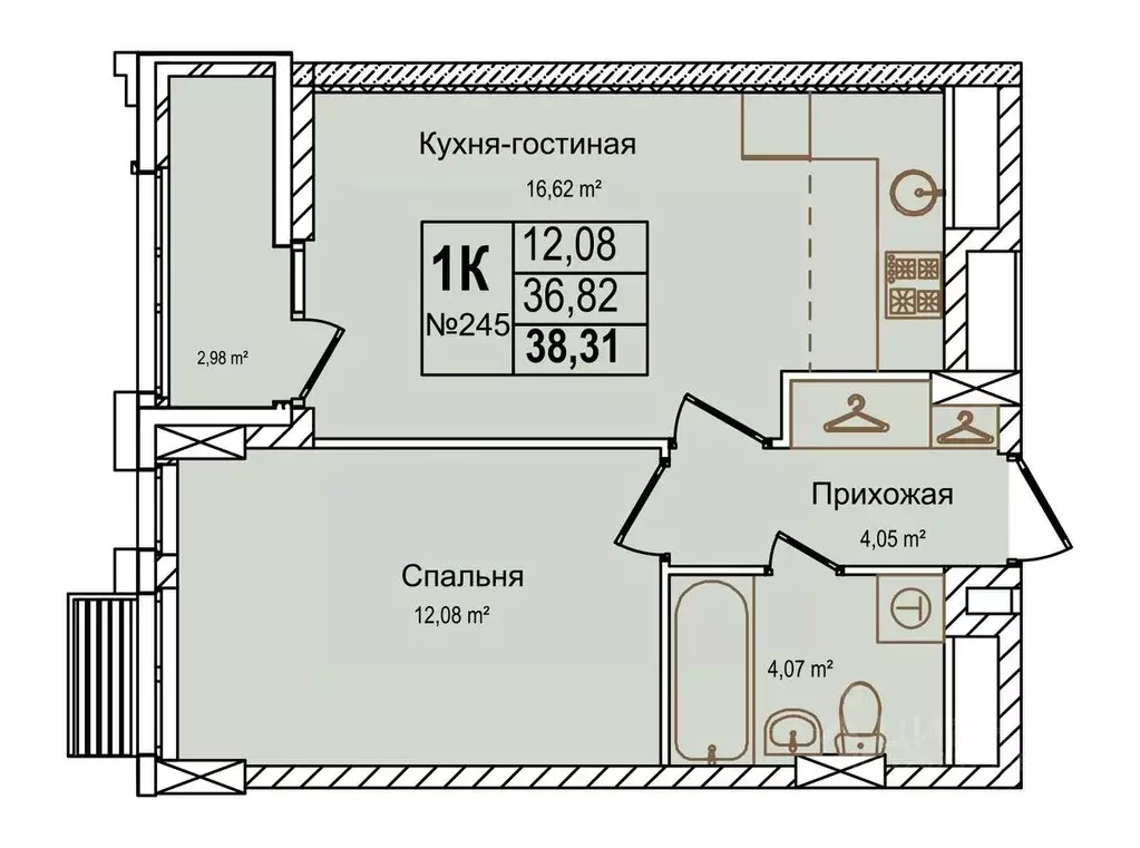 1-к кв. нижегородская область, нижний новгород ул. красных зорь, 23д . - Фото 0