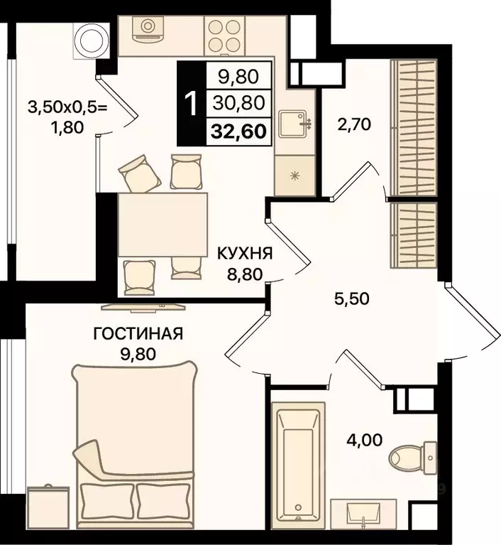 1-к кв. Ростовская область, Ростов-на-Дону Движение61 жилой комплекс ... - Фото 0