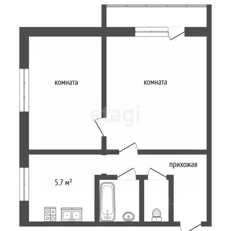 2-к кв. Костромская область, Кострома ул. Ленина, 157 (39.3 м) - Фото 2