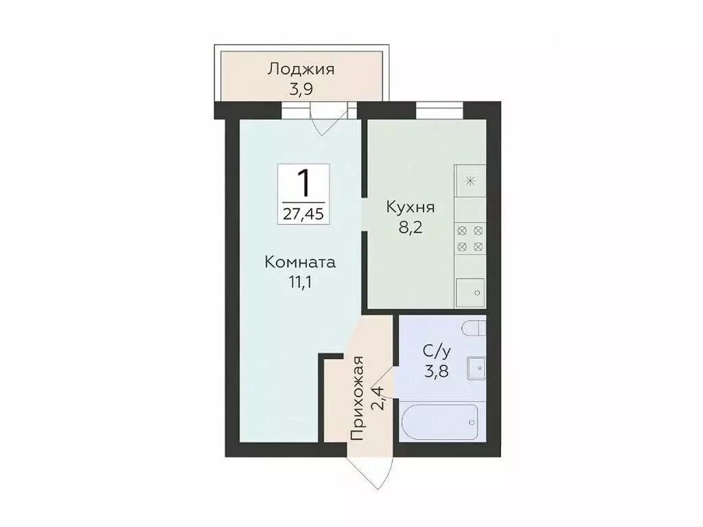 1-комнатная квартира: Самара, улица Победы, 14А (27.45 м) - Фото 0