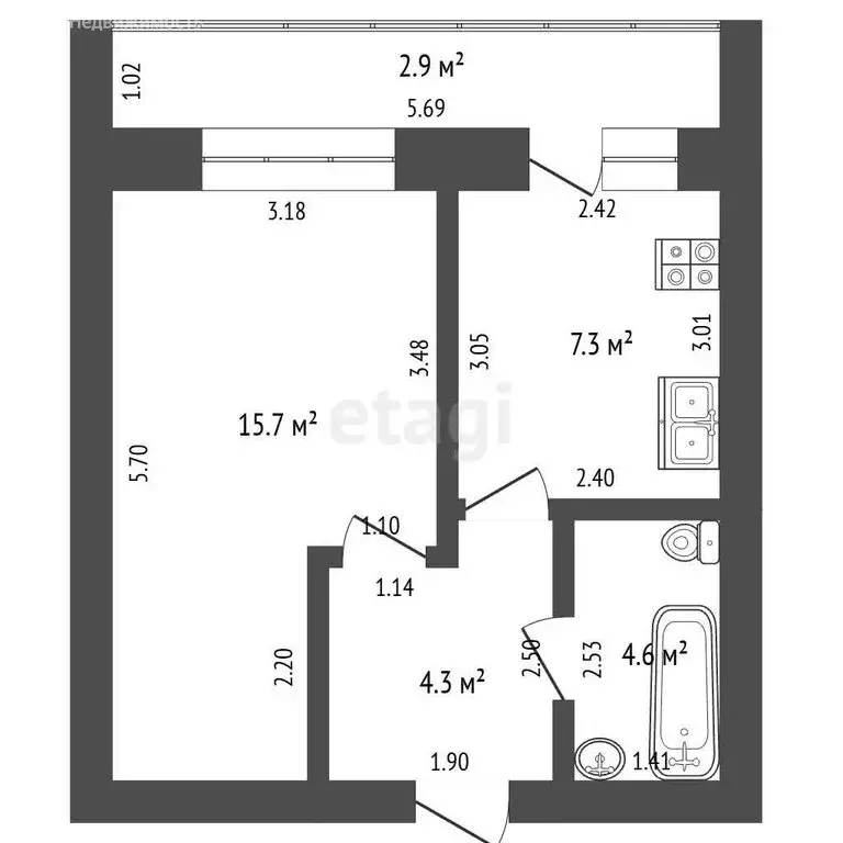 1-комнатная квартира: Стерлитамак, улица 23 Мая, 24А (30.9 м) - Фото 1