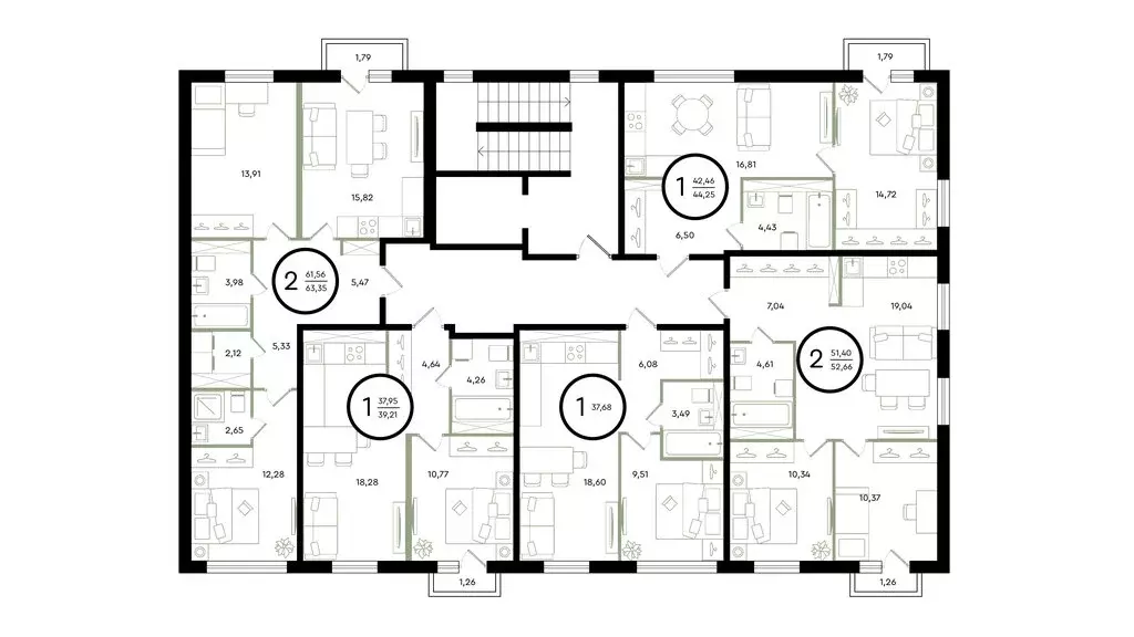 2-комнатная квартира: Тюмень, улица Александра Звягина, 7 (52.66 м) - Фото 1