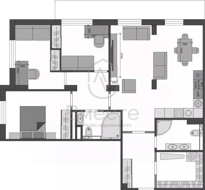 4-к кв. Новосибирская область, Новосибирск ул. Бориса Богаткова, 208/2 ... - Фото 2