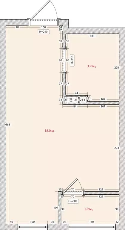 Студия Приморский край, Владивосток ул. Нейбута, 135с3 (25.1 м) - Фото 0