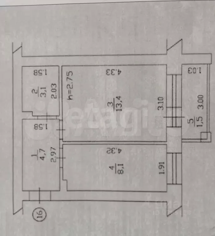 1-к кв. Татарстан, Казань Шатурская ул., 250 (30.8 м) - Фото 2
