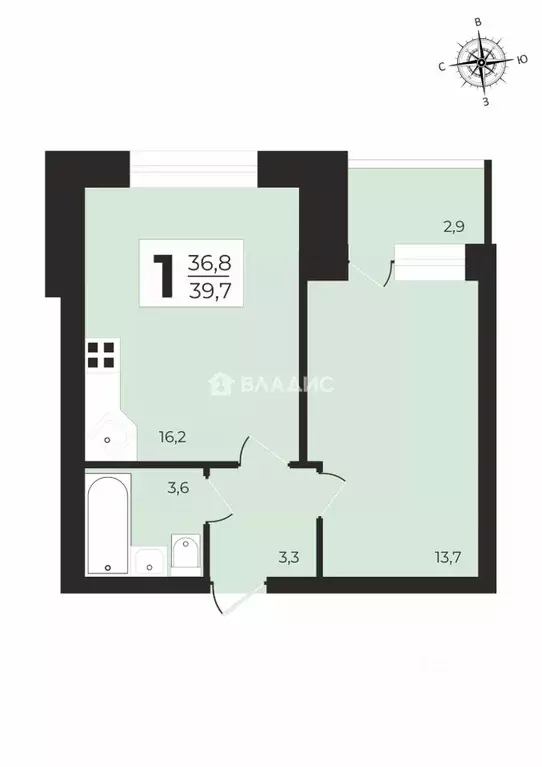 1-к кв. Владимирская область, Суздаль Советская ул., 62 (39.7 м) - Фото 2