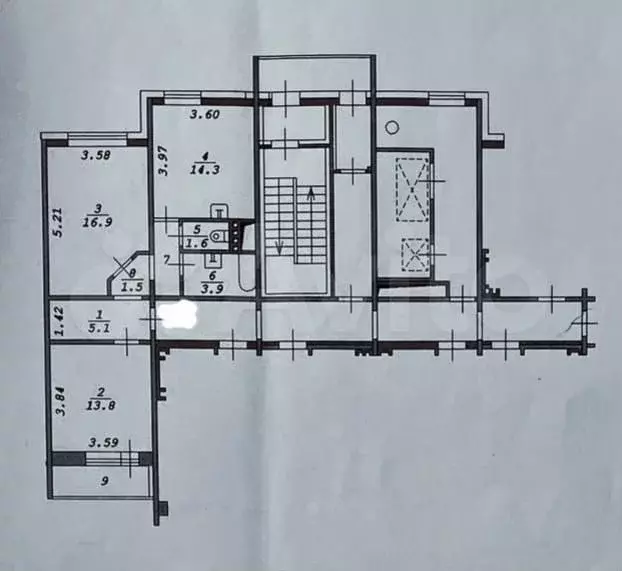 2-к. квартира, 59,4 м, 3/17 эт. - Фото 0