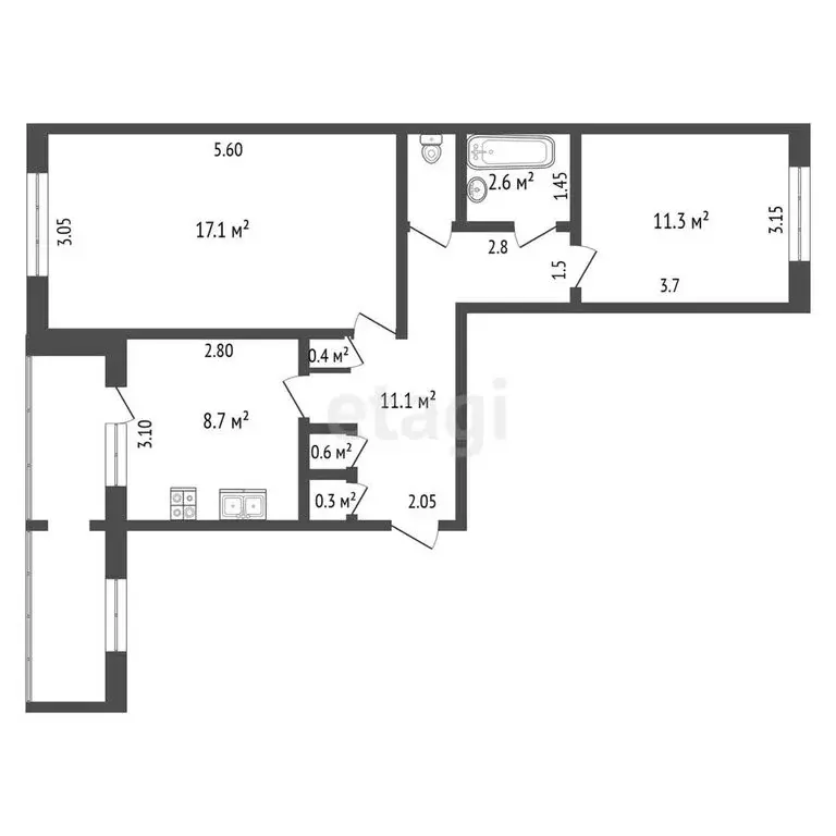 2-комнатная квартира: Мичуринск, Тамбовская улица, 112 (53.2 м) - Фото 0