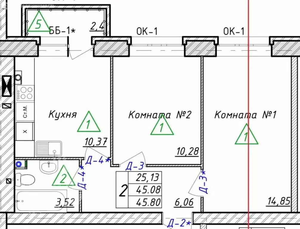 2-комнатная квартира: посёлок Красный Бор, Большая Заозёрная улица, 37 ... - Фото 0