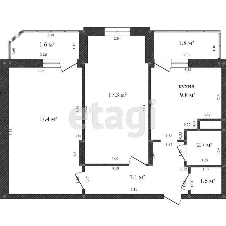 2-комнатная квартира: Казань, улица Алтан, 74 (72.6 м) - Фото 1