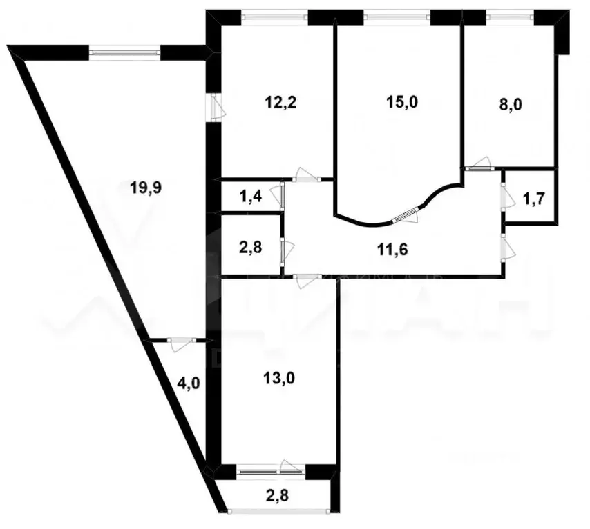 4-к кв. Алтайский край, Барнаул городской округ, Южный рп ул. ... - Фото 2