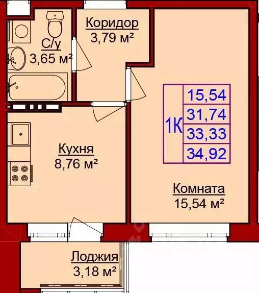 1-к кв. Удмуртия, Ижевск Сельхозвыставка жилрайон,  (35.36 м) - Фото 0