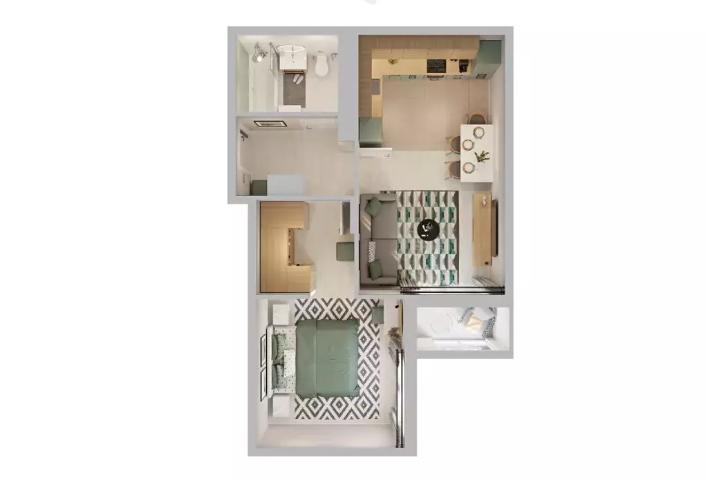 1-к кв. Калининградская область, Светлогорск пос. Отрадное,  (51.23 м) - Фото 1