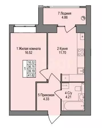 1-комнатная квартира: Йошкар-Ола, Западная улица, 11 (41.62 м) - Фото 1