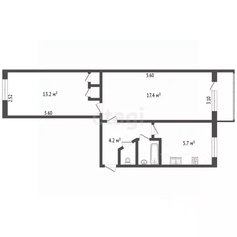 2-к кв. Крым, Алушта ул. Партизанская (44.1 м) - Фото 2